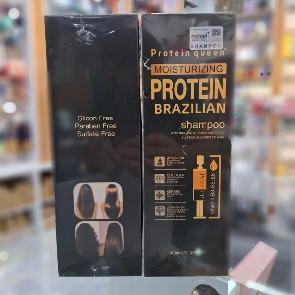 شامپو کراتین پروتوئین کویین برزیلی بدون سولفات 800 میل اورجینال | Protein queen PROTEIN BRAZILIAN Shampoo